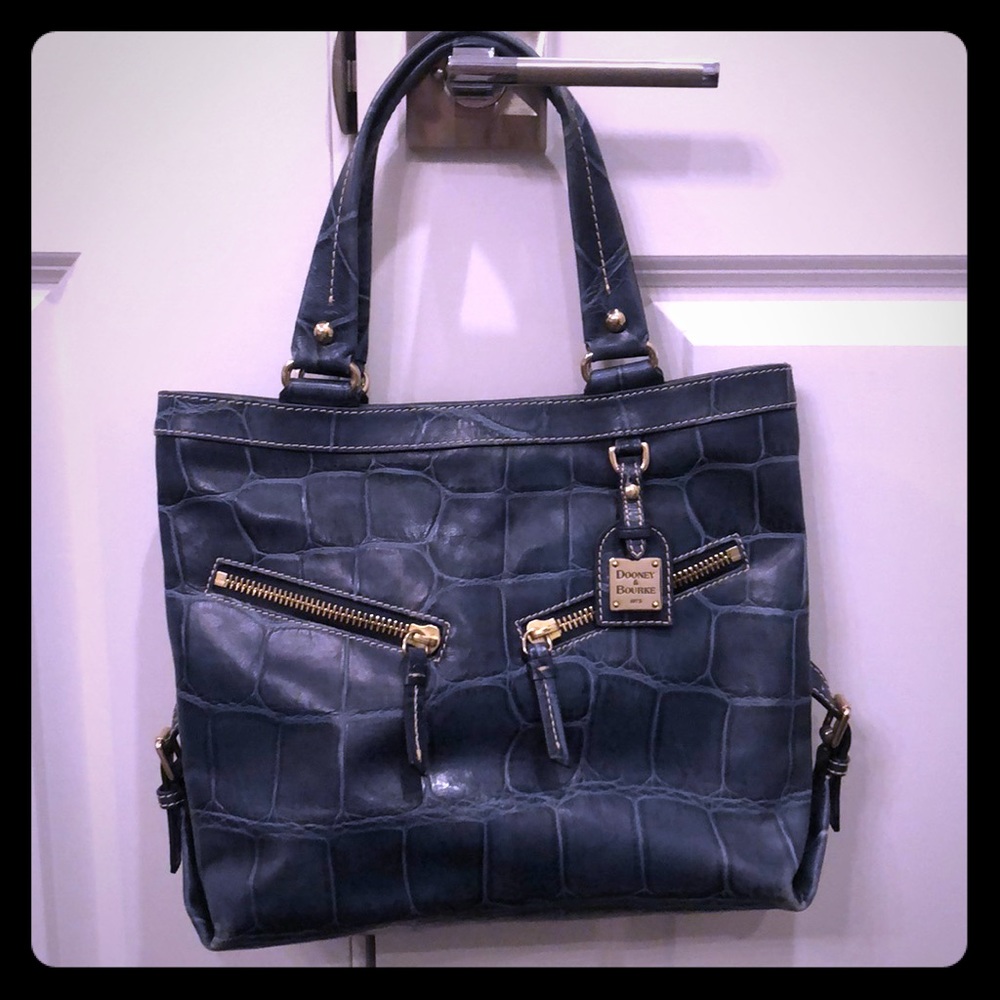 Dooney & Bourke blue leather top handle bag